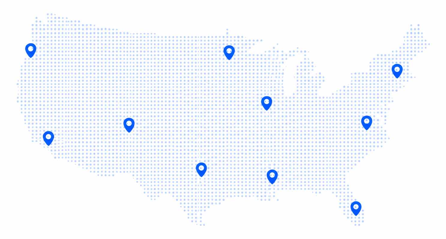 United States service coverage map